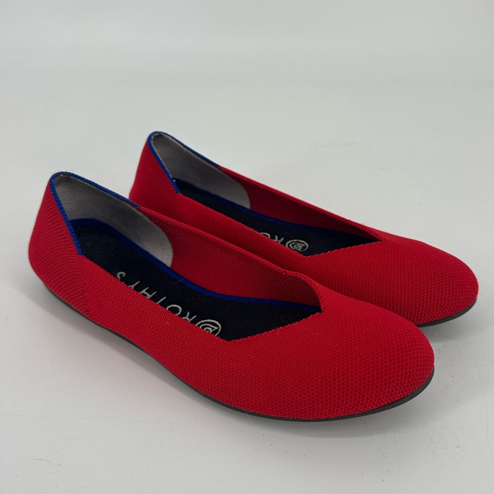Rothy's Red Knit Ballet Flats